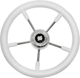 Колесо рулевое Ultraflex 350мм белое немагнитная сталь (V.57W)